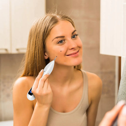 Professional Skin Tag & Mole Remover Pen – LCD Display Plasma Laser Repair Kit – 9 Adjustable Levels with 6 Replaceable Needles for Home Beauty