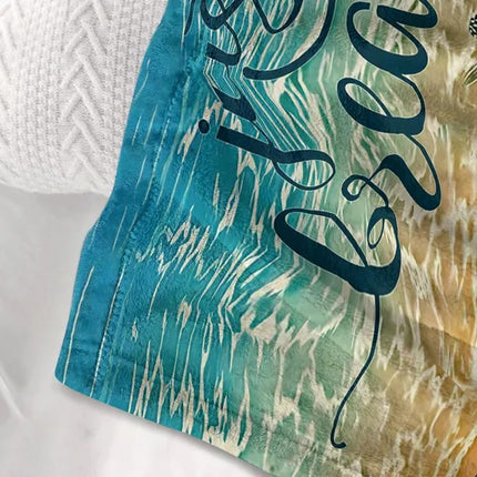 Tropical Sea Turtle Baby Blanket – 3D Turtle Print Flannel Fleece – Ultra Soft & Warm Plush Throw for Nursery