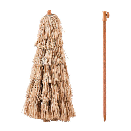 6ft Tiki Thatched Patio Umbrella – Tropical Hawaii Style Beach Umbrella – Faux Straw Outdoor Parasol for Poolside, Garden & Tiki Bar