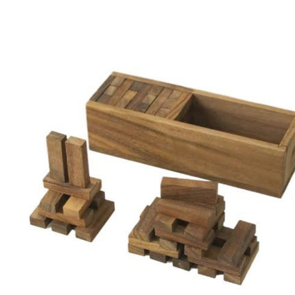 Classic Wooden Stacking Blocks – Tumble Tower Game for Family Night – Natural Wood Balancing Toy for Kids & Adults – Party & Reunion Board Game