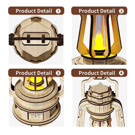 Illuminated 3D Lantern Puzzle Craft Kit – Glowing DIY Wooden Model Assembly Toy for Creative Kids & Adults