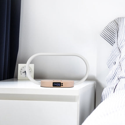Modern Touch Control Table Lamp – Integrated Wireless Phone Charging Station – Digital Clock & Dimmable LED Night Light