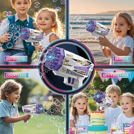 Automatic Bubble Gun Launcher – Thousands of Bubbles Per Minute – Portable Bubble Blower for Outdoor Parties, Weddings & Birthdays – Kids & Toddlers Summer Toy
