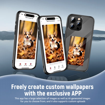 iPhone 15 Pro/Pro Max NFC E-Ink Screen Phone Case – Smart Creative DIY Custom Display – All-Inclusive Protective Back Cover with Dynamic Art