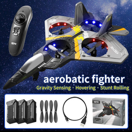V17 RC Stunt Plane – 2.4GHz Remote Control Jet Drone with 360° Flip – Durable EPP Foam Aircraft with Cool LED Lights – Gift for Kids & Adults