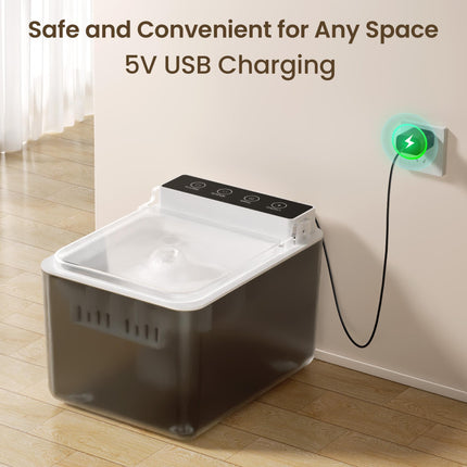 Smart Automatic Pet Water Fountain – Motion Sensor Activated Dog & Cat Water Dispenser – Ultra-Quiet Filtered Drinking Fountain