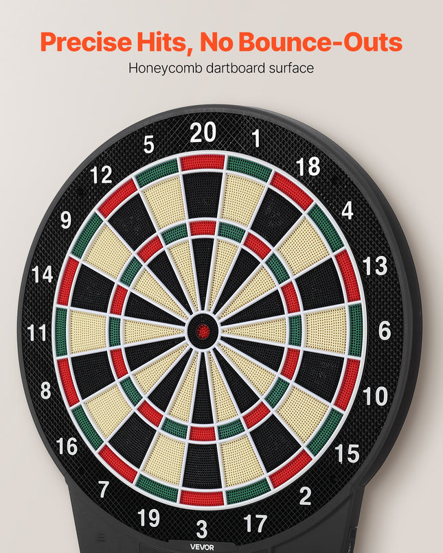 Professional 15.5" Electronic Dart Board Set – 43 Games & 320+ Variations – Up to 8 Players with Color LCD Scoring Screen – 6 Darts & 50 Tips Included