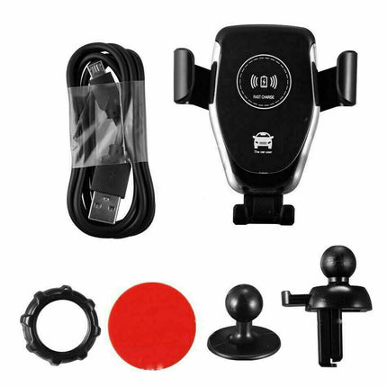 10W Qi Wireless Fast Car Charger – Automatic Clamping Smart Sensor Phone Mount – 360° Rotating Air Vent Holder for iPhone & Android