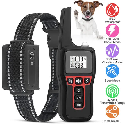 3280ft Professional Dog Training Collar – 1000m Ultra-Long Range Remote – IP67 Waterproof & Rechargeable with Beep, Vibration, and Safe Shock