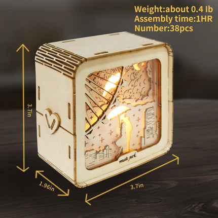 3D Wooden 'Love' Puzzle Kit – DIY Model with LED Night Light for Romantic Home Decor & Thoughtful Gifts