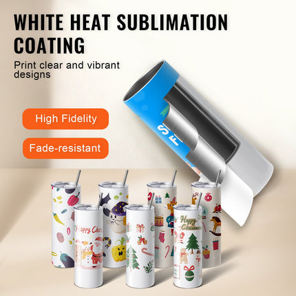 20oz Skinny Sublimation Tumblers Bulk 50-Pack – Double-Wall Stainless Steel Blanks with Lids and Straws for DIY Crafting