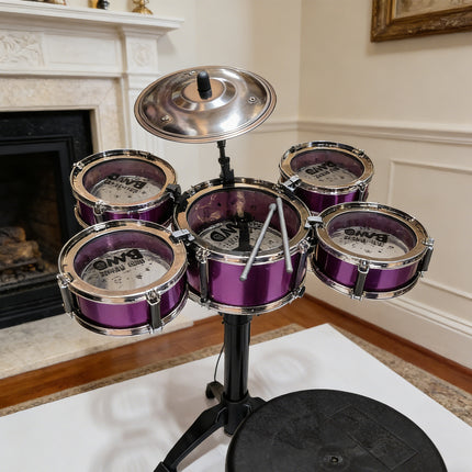 Kids Jazz Drum Set – 5-Drum Musical Instrument Kit with Cymbal & Stools – Early Education Percussion Toy for Toddlers & Beginners