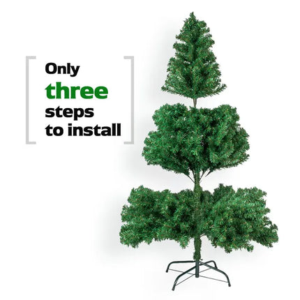 8-Foot Artificial Christmas Tree – Full 1138 Branch Tips with Sturdy Metal Stand for Holiday Home Decor