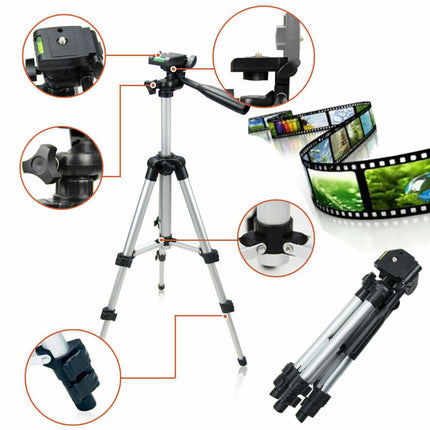 Professional Camera Tripod Stand for Cell Phone & DSLR – Portable Lightweight Aluminum Alloy Tripod with 360° Ball Head – Ideal for Live Stream, Vlogging & Photography