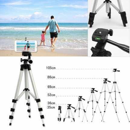 Professional Camera Tripod Stand for Cell Phone & DSLR – Portable Lightweight Aluminum Alloy Tripod with 360° Ball Head – Ideal for Live Stream, Vlogging & Photography