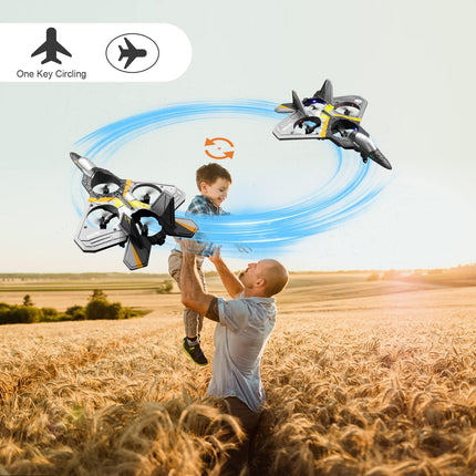 V17 RC Stunt Plane – 2.4GHz Remote Control Jet Drone with 360° Flip – Durable EPP Foam Aircraft with Cool LED Lights – Gift for Kids & Adults