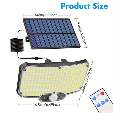 234 LED Solar Outdoor Light – 3-Head Motion Sensor Security Light – 270° Wide Angle Illumination – IP65 Waterproof Wireless Solar Flood Light