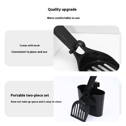 Long-Handled Metal Cat Litter Scoop – Deep Shovel Sifter with Ergonomic Grip – Fine Mesh Kitty Litter Scooper for Easy Cleaning