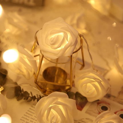 40 LED Rose Flower String Lights – 10ft/3m Battery Operated – Romantic Fairy Lights for Valentine's Day, Wedding, Bedroom & Anniversary Decor