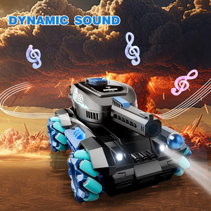 Gesture Sensing RC Tank – 4WD Remote Control Drift Car with Water Bomb Launcher – 2.4G Hand Gesture Controlled Stunt Tank for Kids