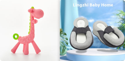Baby Giraffe Teething Toy – Soft Silicone Teether for Gums Relief – BPA-Free Infant Molar Soothing Stick