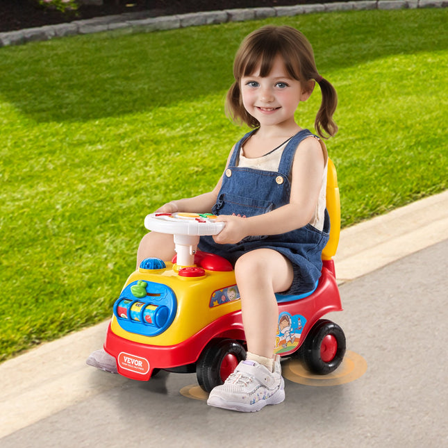 3-in-1 Ride-on Push Car for Toddlers – Sit-to-Stand Walker & Foot-to-Floor Racer – Includes Music, Horn & Under-Seat Storage – For Boys & Girls Ages 1-3