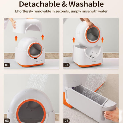 60L Smart Automatic Cat Litter Box – WiFi App Control & Monitoring – Ionic Deodorization & Infrared Safety Sensors – Self-Cleaning Robot for Multiple Cats