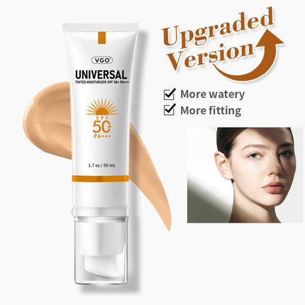 Universal Tinted Moisturizer with SPF 46 - Lightweight Mineral Sunscreen & Face Tint - Oil-Free Hydrating Formula for All Skin Types - 50ml