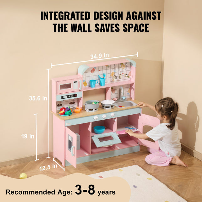 24-Piece Kids Kitchen Playset – Pink Pretend Cooking Toy with Realistic Accessories – Perfect Christmas & Birthday Gift for Toddlers