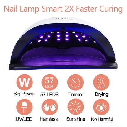 TurboCure™ 220W Professional Nail Dryer – 10s Instant Cure UV/LED Lamp for All Gels