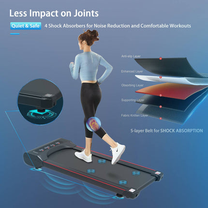 Under Desk Treadmill - 2-in-1 Walking Pad for Home Office - Ultra Thin Portable Walking Machine with Remote Control & LED Display