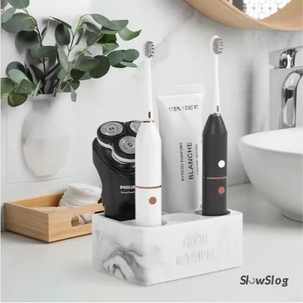 Nordic Series Bathroom Organizer – Modern Toothbrush & Toothpaste Holder for Vanity