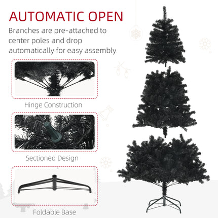 7.5ft Artificial Black Christmas Tree – Modern Holiday Decor for Unique Festive & Spooky Celebrations