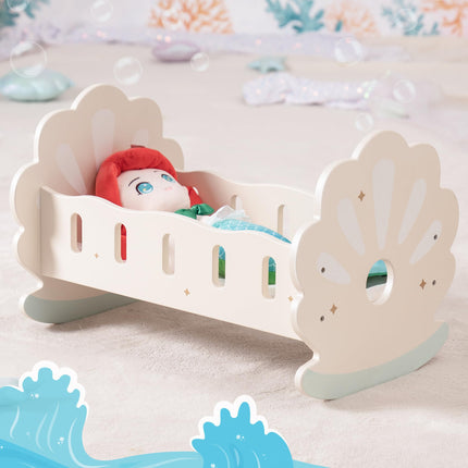 Robotime Wooden Baby Doll Crib – Rocking Cradle for 18-Inch Dolls – Includes Soft Bedding Set – Premium Doll Furniture for Pretend Play