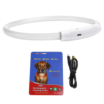 USB Rechargeable LED Dog Safety Collar – High-Visibility Glowing Collar for Night Walking – Cuttable Length for All Sizes