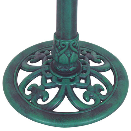 Antique Green Pedestal Bird Bath – 28" Decorative Garden Bird Feeder – Weather-Resistant Outdoor Bird Oasis