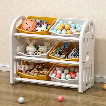 Kids Toy Storage Organizer with 6 Removable Bins – Multi-Functional Nursery Furniture – Toddler Storage Shelf for Playroom & Bedroom