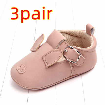 Baby First Walkers – Soft Sole Matte Leather Animal Shoes – Non-Slip Cartoon Infant Loafers for Spring & Fall