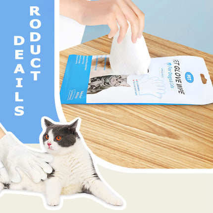 Rinse-Free Pet Grooming Glove Wipes – 6pcs Deodorizing Bathing Gloves for Dogs & Cats – No-Rinse Body & Paw Cleaning Wipes for Travel & Daily Care