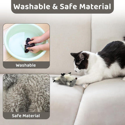 ProKel Interactive Flapping Squirrel Cat Toy – Realistic Moving Kitten Kicker Toy – USB Rechargeable & Touch-Activated Toy with Catnip for Indoor Cats