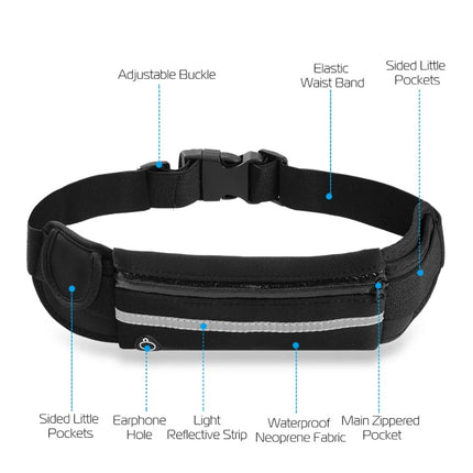 Multi-Pocket Running Belt Waist Pack – Waterproof Sports Fanny Pack – Large Capacity Adjustable Waist Pouch for Fitness, Hiking & Travel