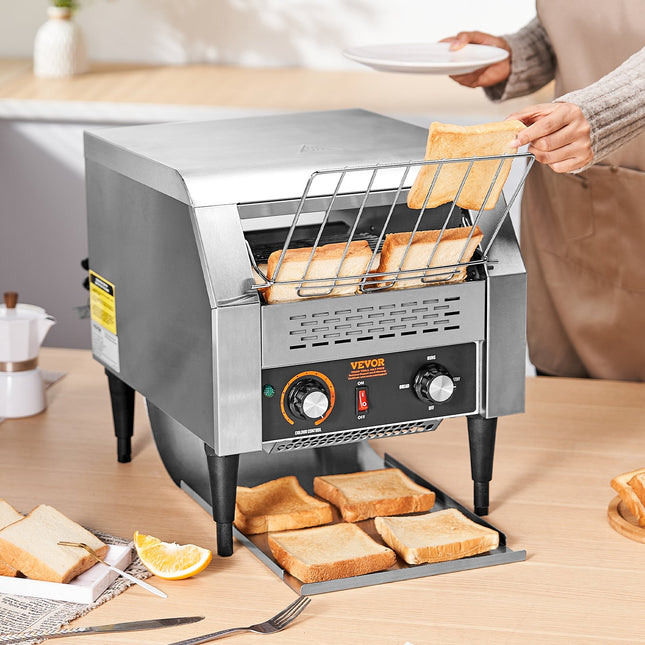 Commercial Conveyor Toaster – 300 Slices/Hour Heavy Duty Toaster – Stainless Steel Electric Bread & Bagel Toaster for Restaurants