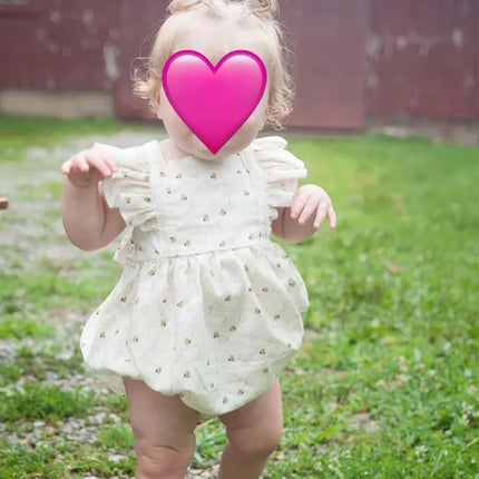 Baby Girl Honeybee Bubble Romper – 1st Bee-Day Outfit – Infant Bee Birthday Dress-Up & Photo Prop