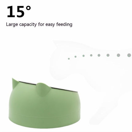 Elevated Double Stainless Steel Cat Bowls – 15° Tilted Cervical Protection Feeding Station – Ergonomic Food and Water Dishes for Cats and Small Dogs
