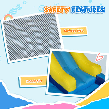 5-in-1 Inflatable Bounce House with Water Slide & 550W Blower – Splash Pool, Climbing Wall & Water Cannon – Outdoor Backyard Play Center