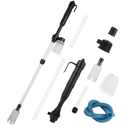 Battery Operated Aquarium Gravel Cleaner – Automatic Fish Tank Vacuum & Siphon – Electric Sand Washer with Algae Scraper & Water Filter System