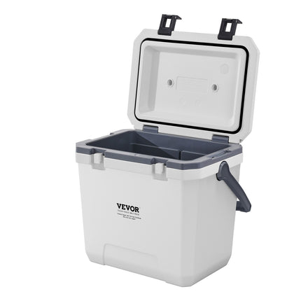 38 QT Insulated Hard Cooler – 54-Can Capacity Ice Chest – Portable Outdoor Cooler with Cup Holders & Ergonomic Handle – Blue/White