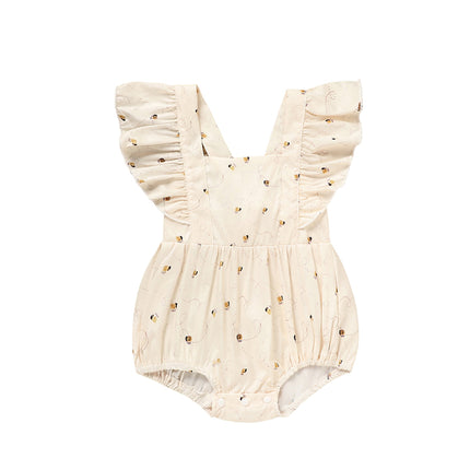 Baby Girl Honeybee Bubble Romper – 1st Bee-Day Outfit – Infant Bee Birthday Dress-Up & Photo Prop