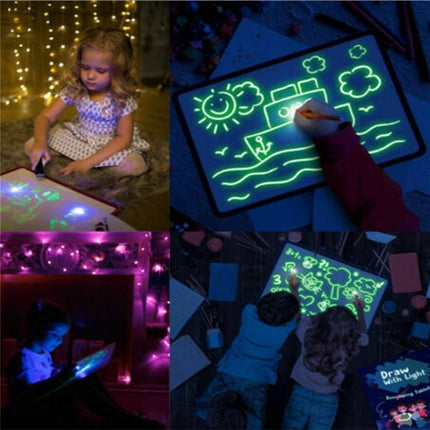 3D Magic Drawing Pad for Kids – LED Light-Up Glow Board with 8 Light Effects – Creative Educational Sketchpad Gift
