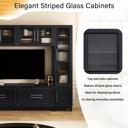 Extra-Wide 102" TV Stand & Entertainment Unit – Minimalist Media Center for 75-Inch TVs – Modern Storage Console with Drawers & Tempered Glass